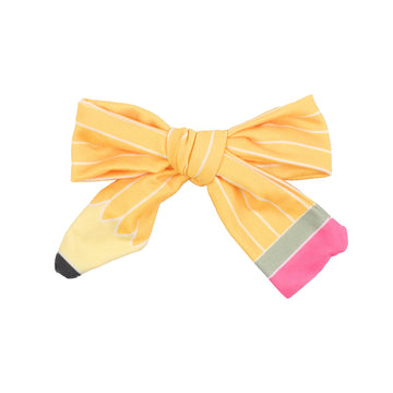 Doneace Pencil Bow Hair Clips Back to School Hair Bows for Girls Yellow Pencil Clips Hair Bow Barrette Striped Hair Hairpin Hand
