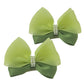 Pearl Green Bow Hair Clips for Little Girl-2 PCS