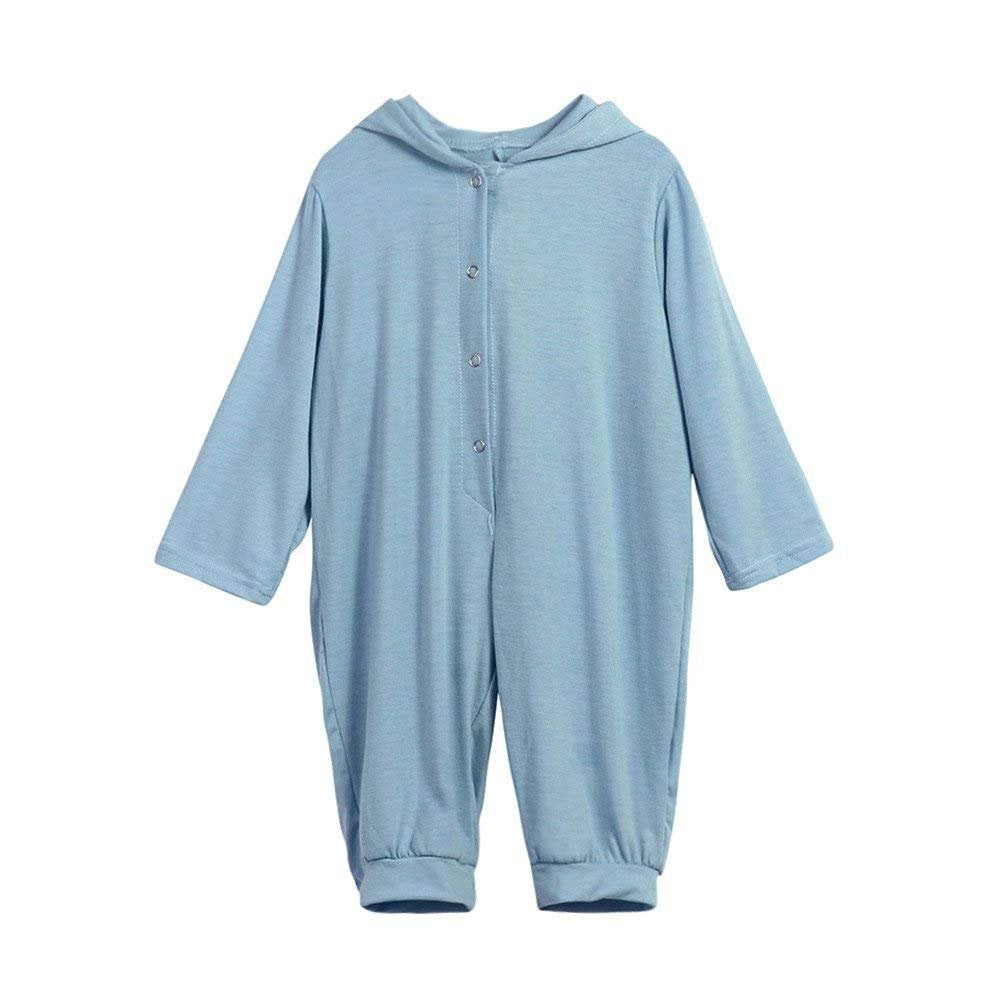 Cklv Interesting Romper Jumpsuit Outfits Clothes,Infant Baby Kids Dinosaur Hooded Romper Jumpsuit Outfits Clothes (Blue,Tag Size