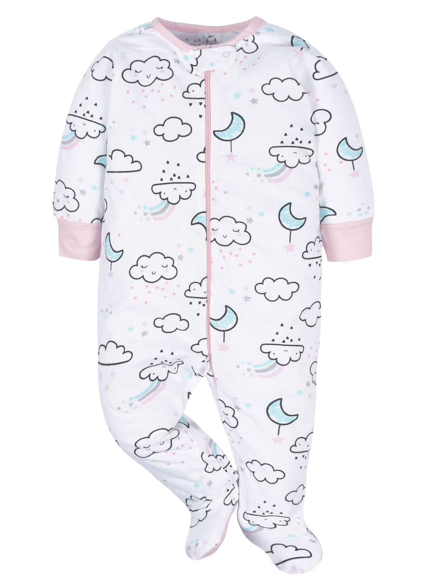 Gerber Baby Girls 4 Pack Sleep 'N Play Footie Cloudy Newborn