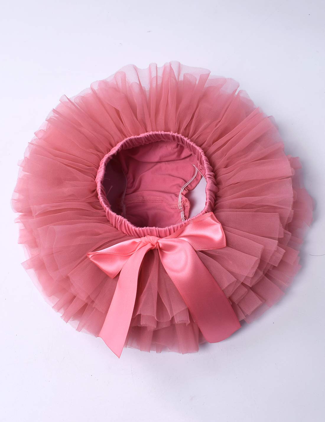 Baby Girls Tutu Bloomers Diaper Cover Cotton Tulle Bloomers And Headband Set Coral 3-6 Month