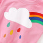 Akyzic Baby Girl Rainbow Sweatshirt Long Sleeve Crewneck Cotton Pullover Tops Toddler Winter Shirt Fall Outfits Kids Pink Sweate