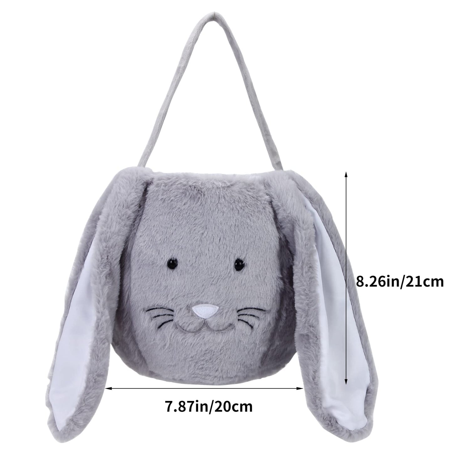 Xinblueco Plush Easter Bunny Basket Easter Buckets With Long Plush Ear Personalized Egg Hunting Easter Bags,Bunny Easter Tote Ba