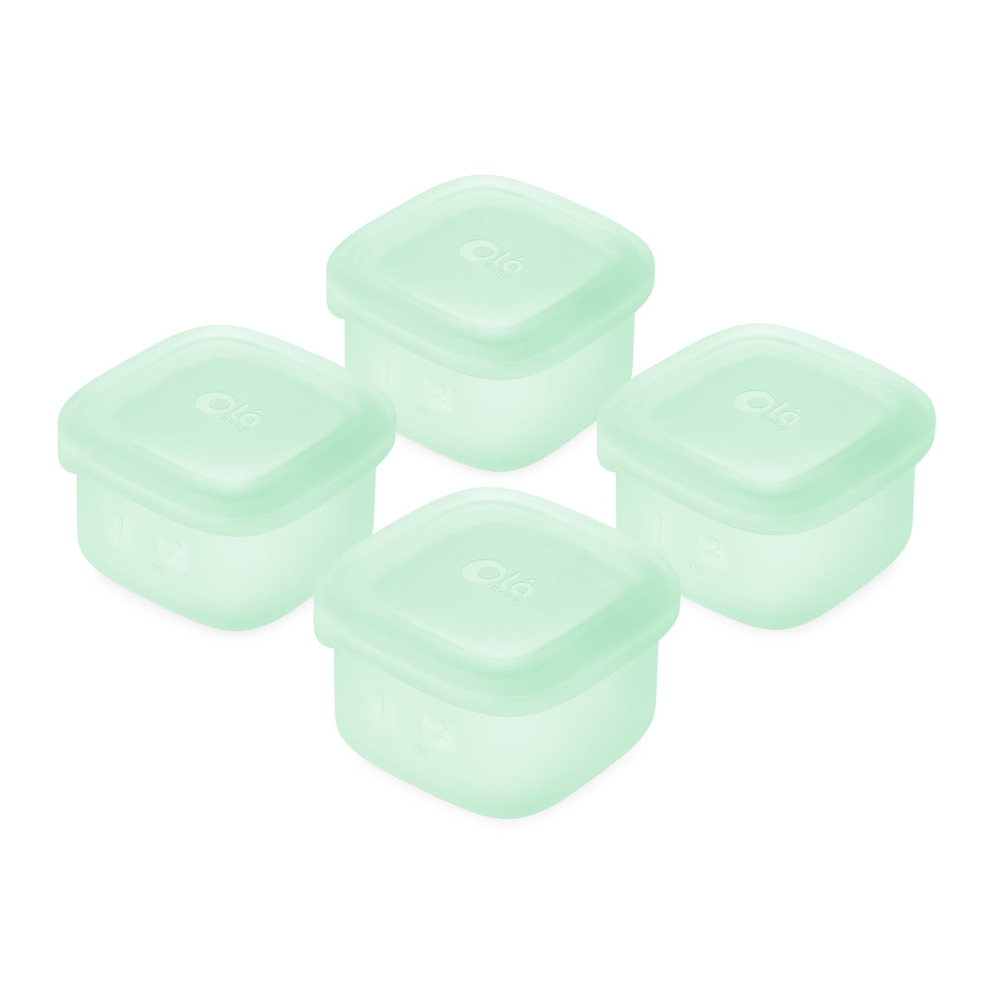 Olababy Silicone Food Storage Containers for Baby Meals On the Go (4-Pack)