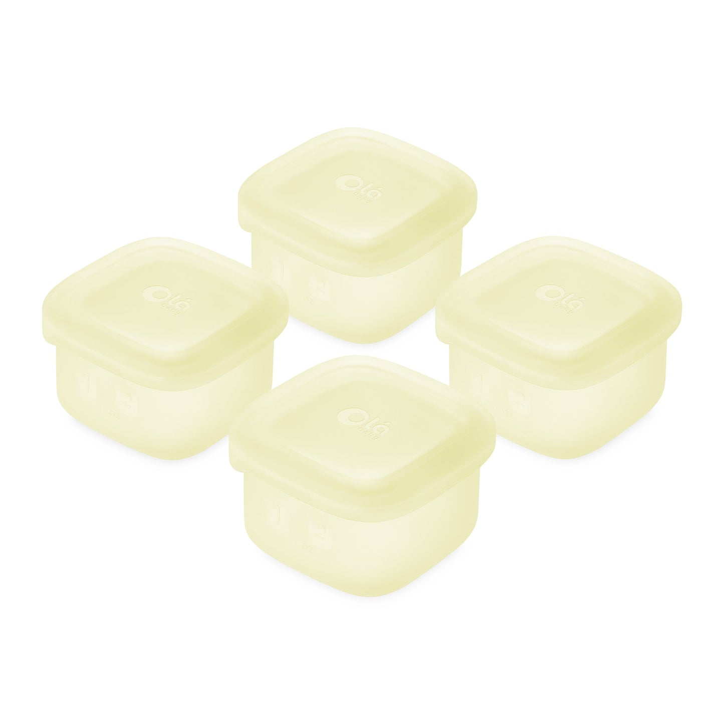 Olababy Silicone Food Storage Containers for Baby Meals On the Go (4-Pack)