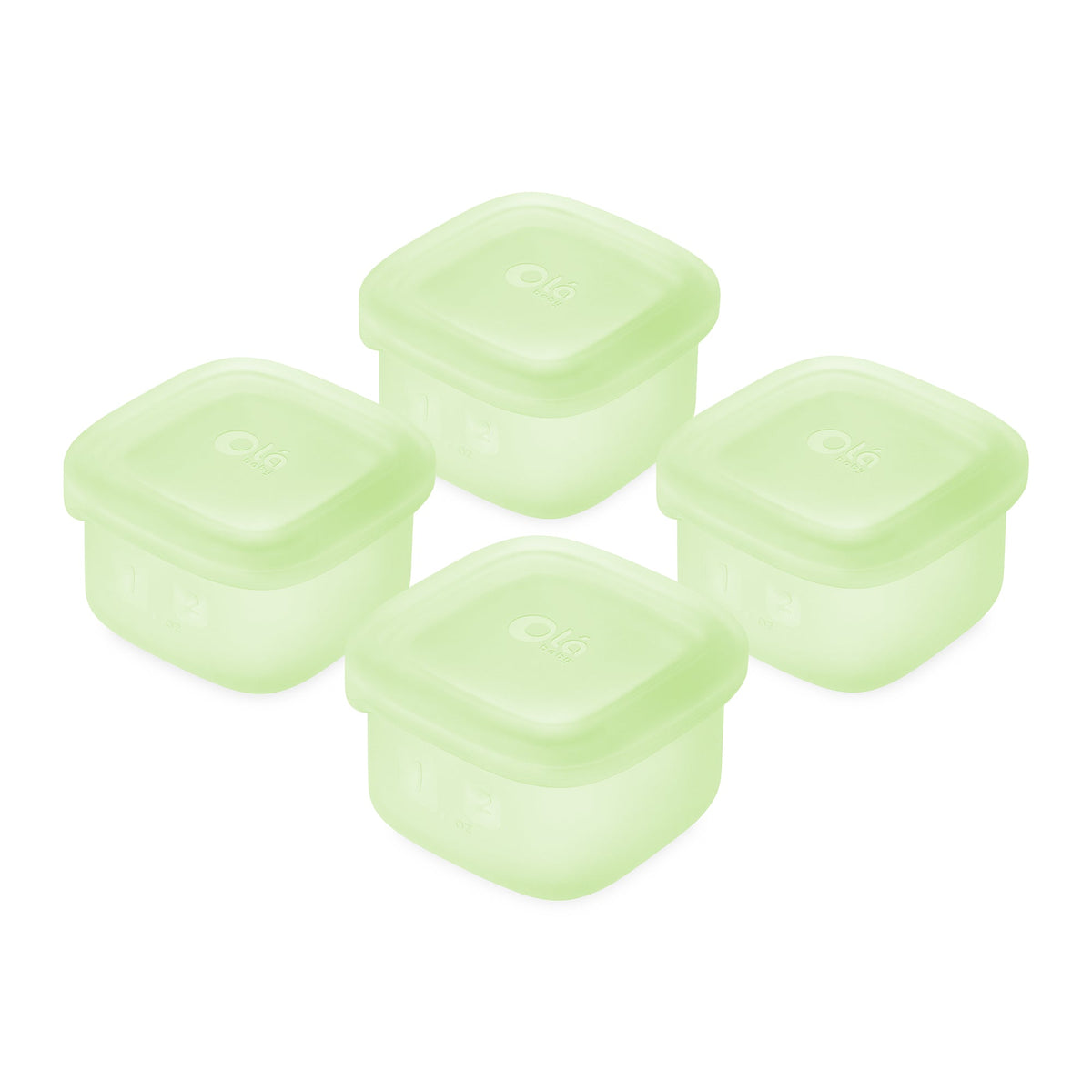 Olababy Silicone Food Storage Containers for Baby Meals On the Go (4-Pack)