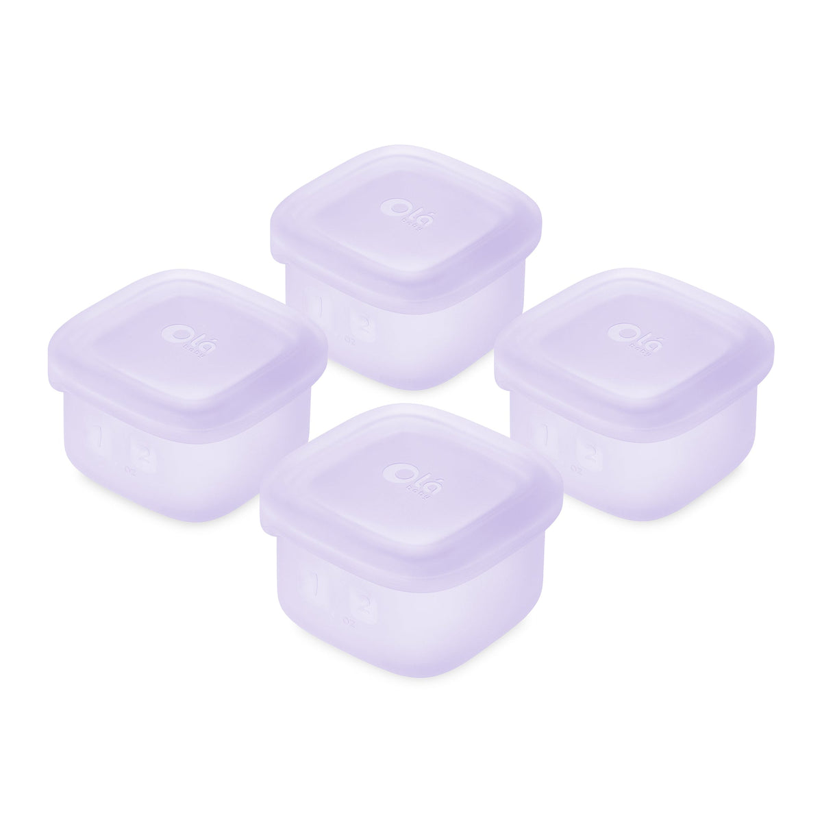 Olababy Silicone Food Storage Containers for Baby Meals On the Go (4-Pack)