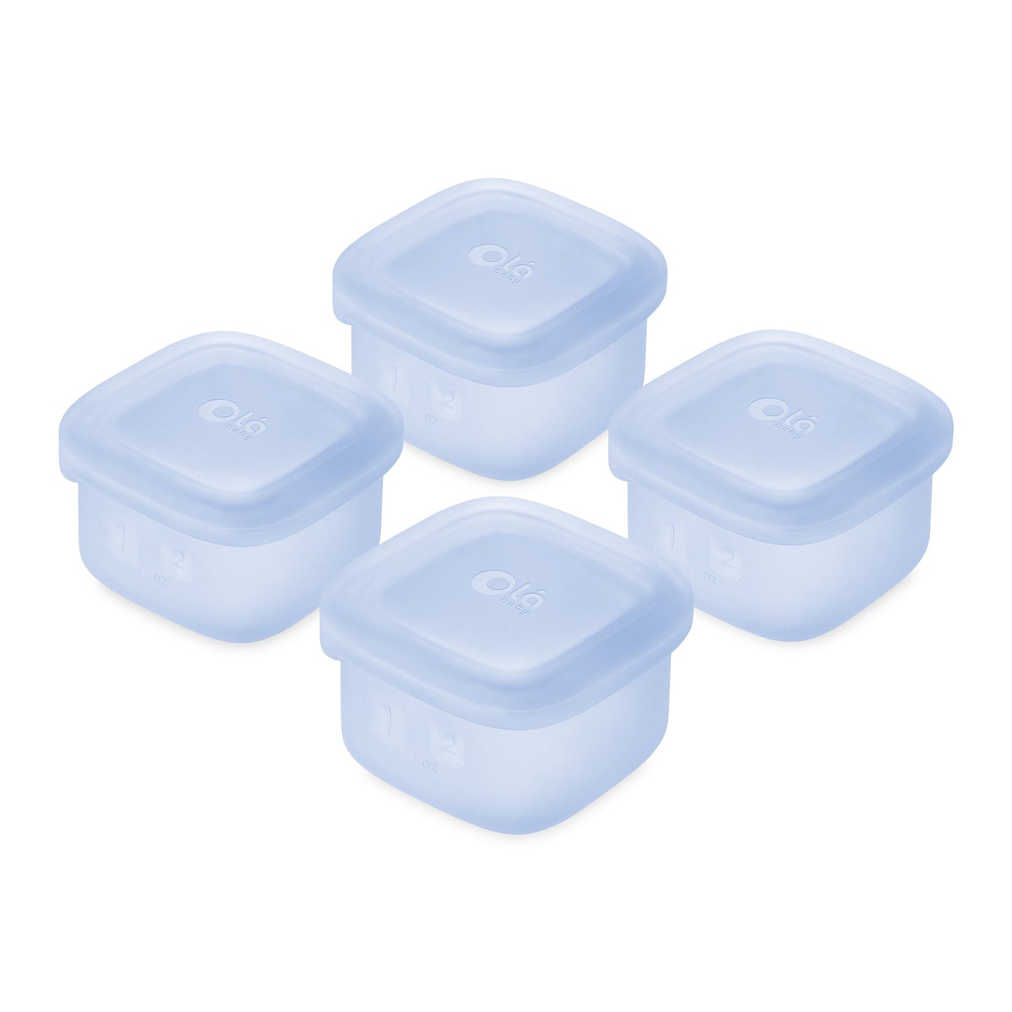 Olababy Silicone Food Storage Containers for Baby Meals On the Go (4-Pack)