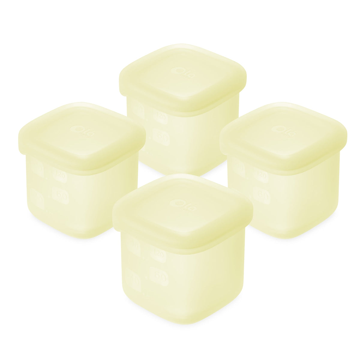 Olababy Silicone Food Storage Containers for Baby Meals On the Go (4-Pack)