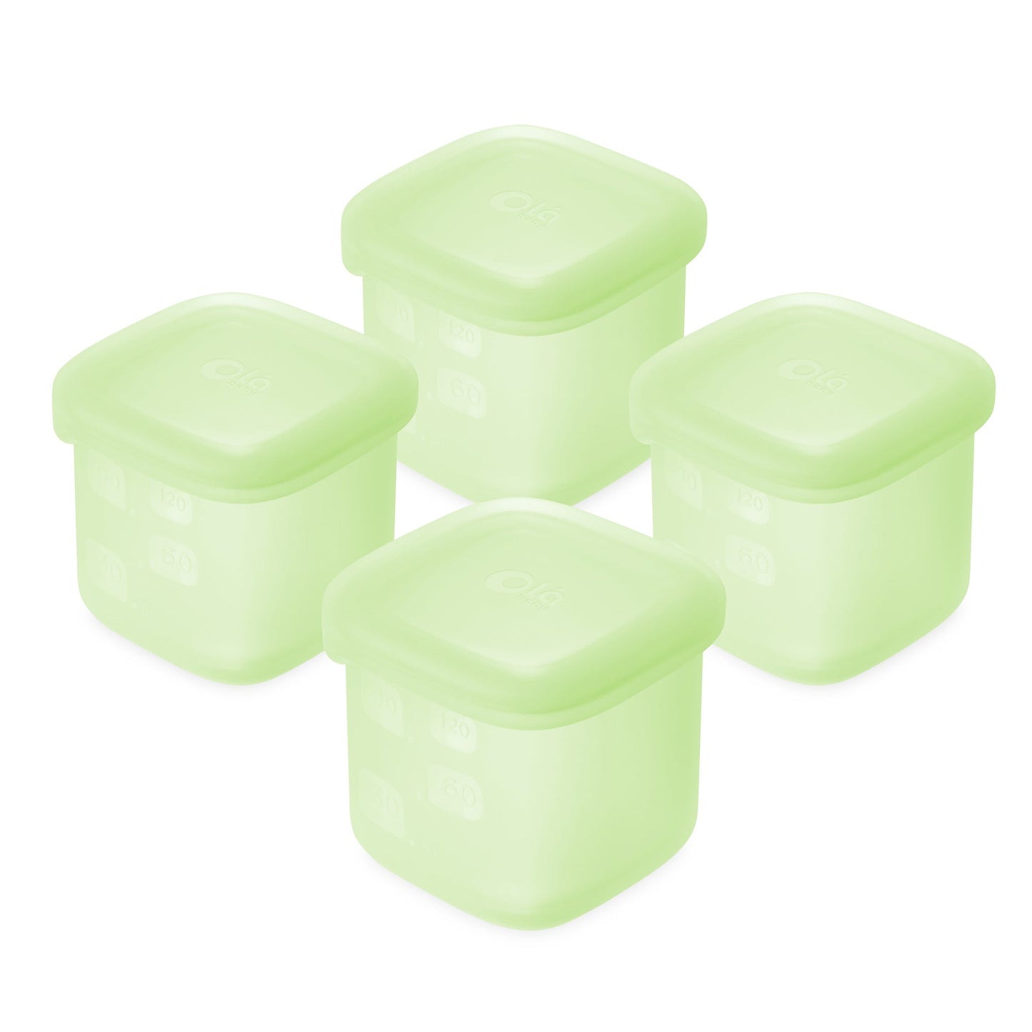 Olababy Silicone Food Storage Containers for Baby Meals On the Go (4-Pack)