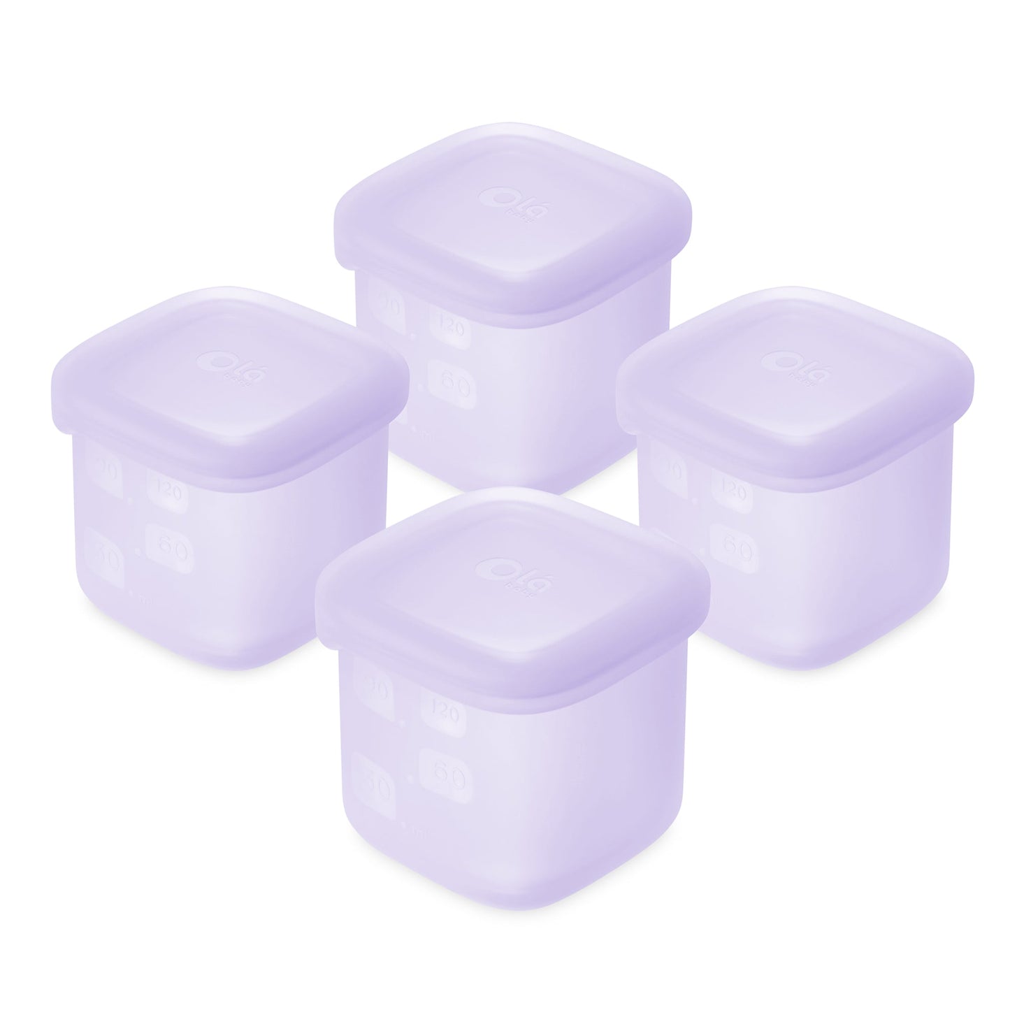 Olababy Silicone Food Storage Containers for Baby Meals On the Go (4-Pack)