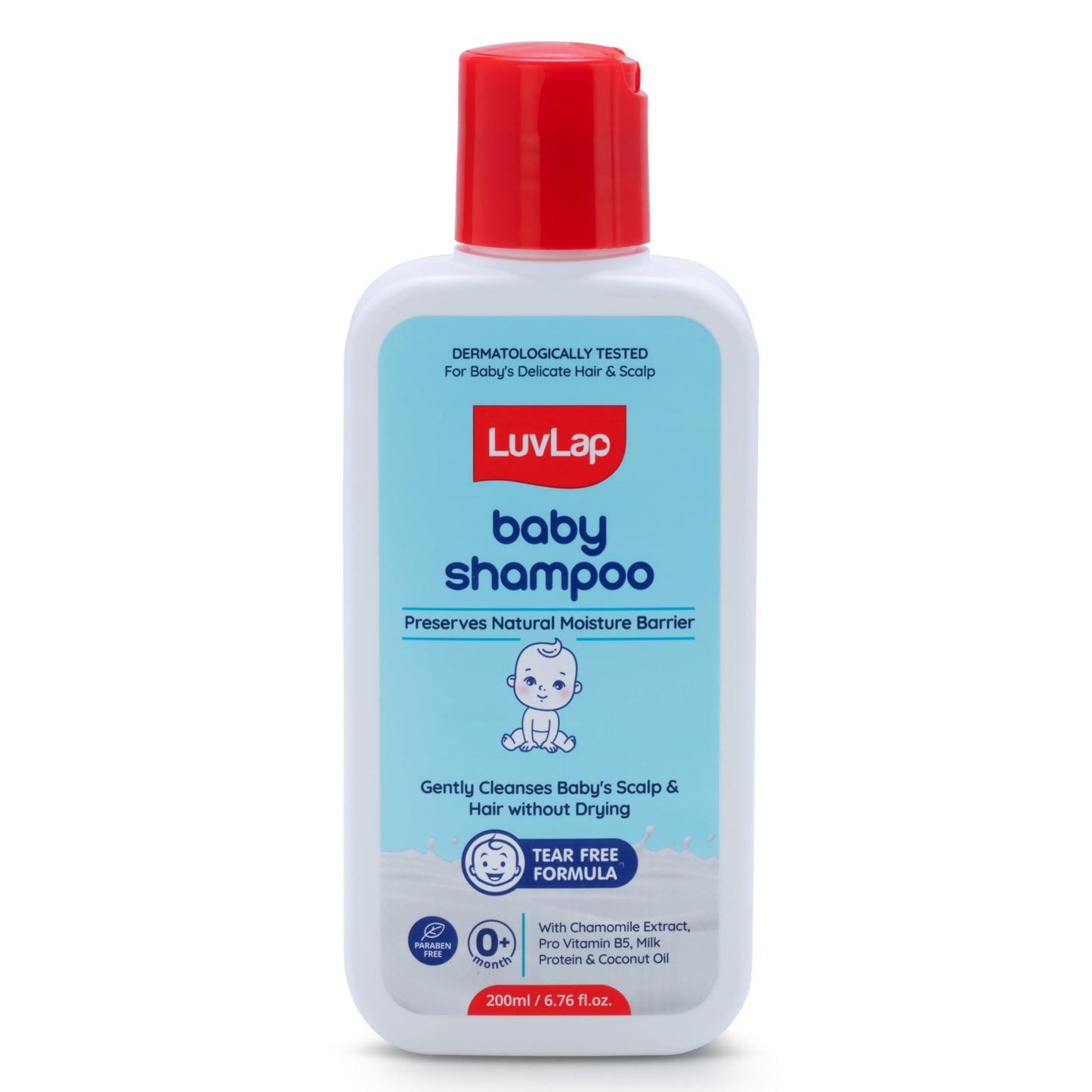 Luvlap Milky Soft Baby Shampoo - 200Ml, Tear Free Formula, With Milk Protein, Vitamin E & Coconut Oil, Shea Butter & Chamomile, 