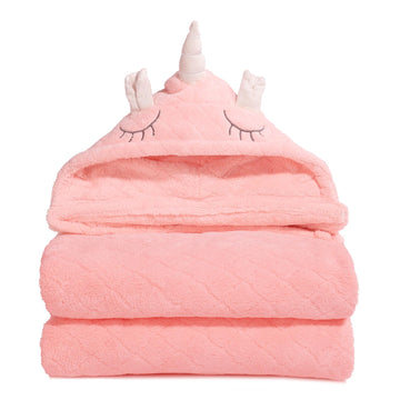 Wodhoy Toddler Towels With Hood For Girls,Soft Premium Coral Fleece Girl Bath Towel-Ultra Absorbent For Baby Cozy And Warm-Bath