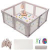 Seeday 51 Foldable Baby Playpen with Mat, Playpen for Babies and Toddlers with Ocean Balls and Pull Links, Soft Breathable and V