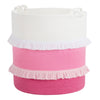 Cherrynow Extra Large Woven Storage Baskets - 16'' X 17'' Cotton Rope Decorative Pink Hamper For Nursery, Toys, Blankets, And La
