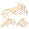 Giant bean Large Foldable Pikler Triangle Set with Sliding Ramp & Climbing Arch Ramp, 5-in-1 Wooden Toddler Climbing Toys Indoor