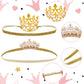Gold Baby Crown Baby Tiara Baby Crown Headband Crystal Crown Hair Belt For Little Girl Infant Princess Tiaras Birthday Elastic H