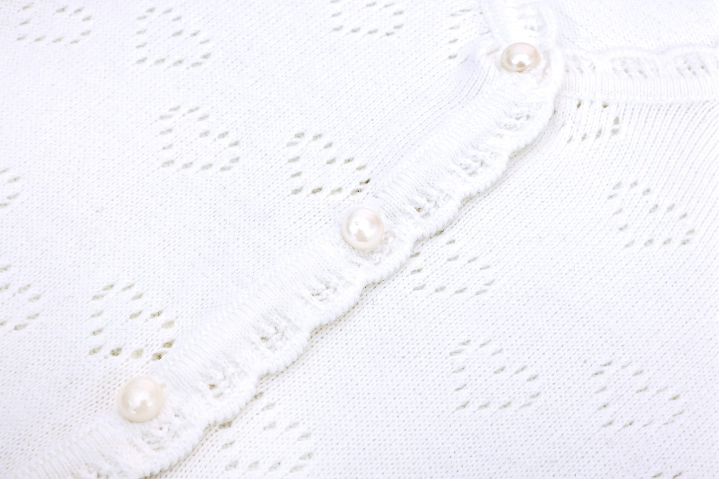 Lilax Baby Girls' Little Hearts Knit Cardigan Sweater (12 Months, White)