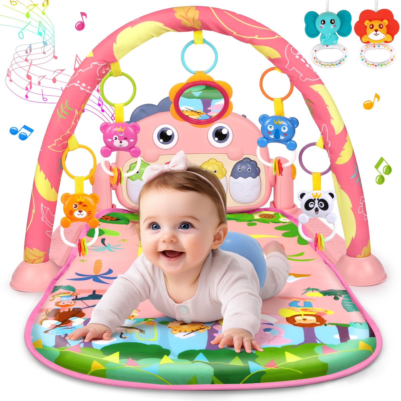 Baby Play Mat Baby Toys Tummy Time Mat Toys Baby Activity Center For Newborn Infant Toys Piano Baby Play Gym Mat Music & Light B