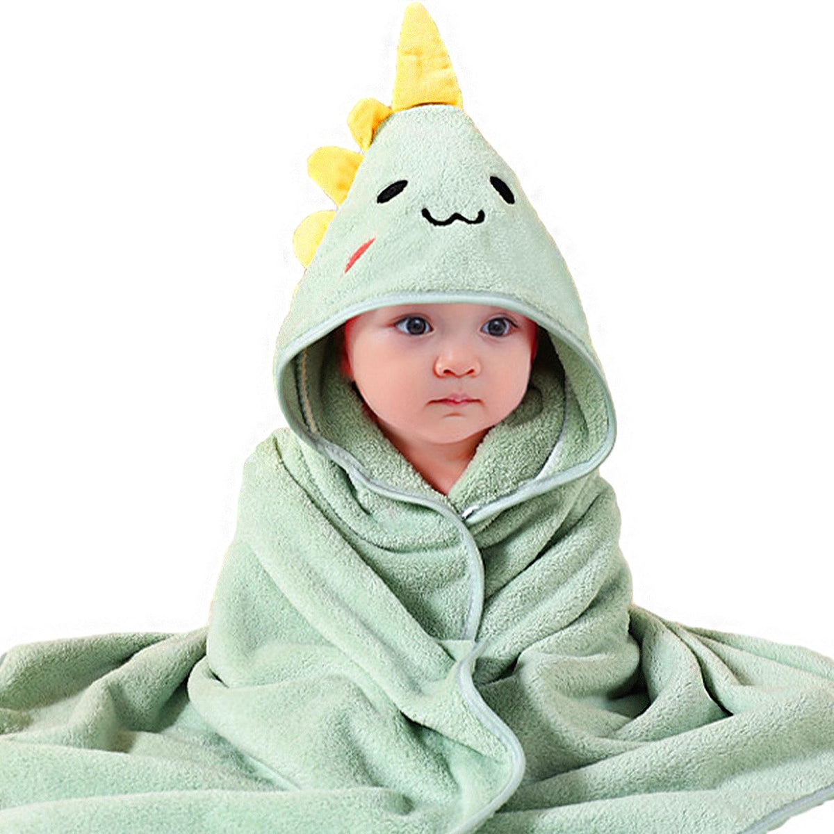 GSrenyu Hooded Baby Towel,80x80cm Baby Bath Towels with Hood Animal Design Baby Bath Towel for Baby Boys Girls Newborn (Dinosaur
