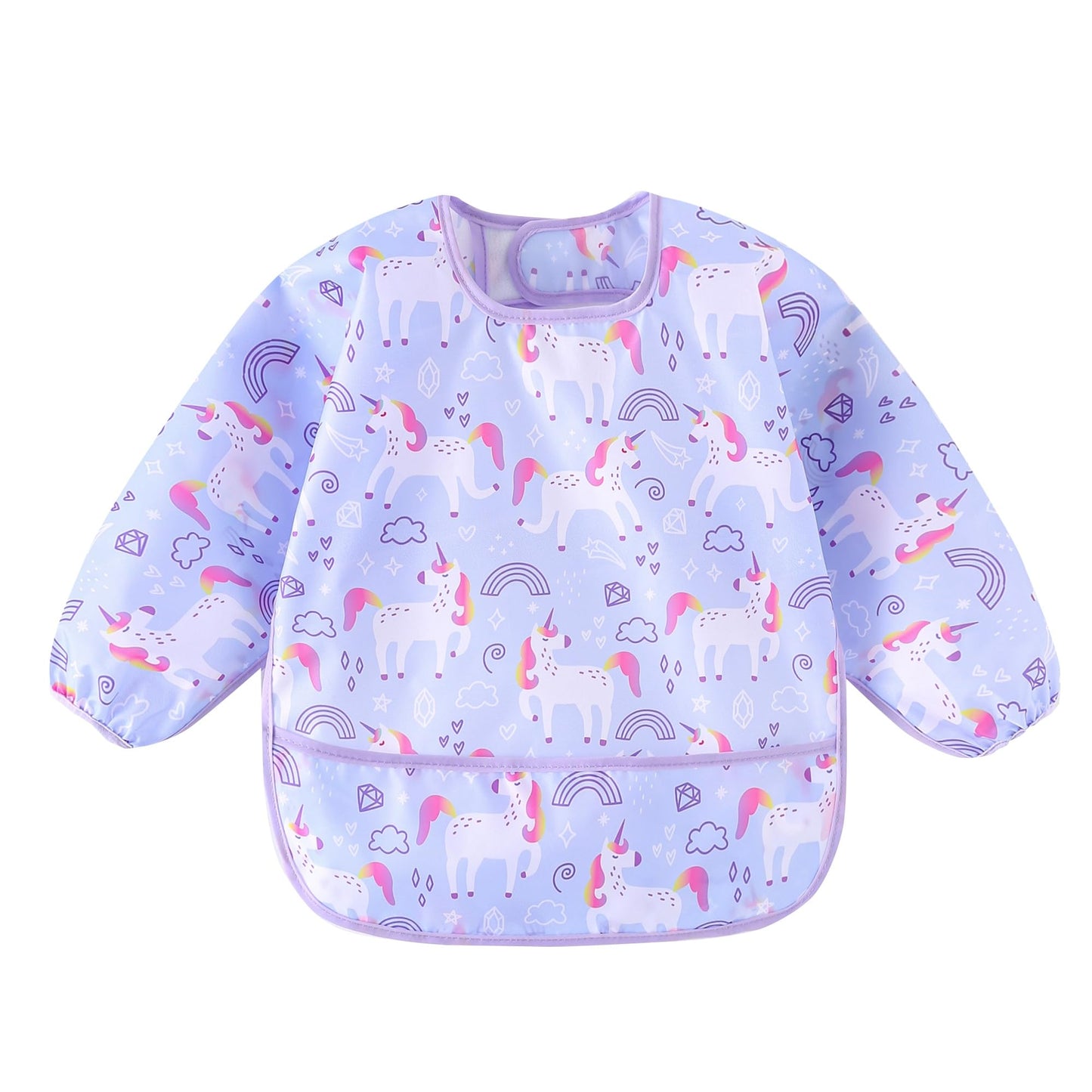 Haimoburg Long Sleeved Bibs, Pack Of 5,Lightweight Waterproof Shirt Bibs For Baby Toddler 6-30 Months