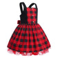 Ibtom Castle Kids Toddler Girls, Sleeveless Plaid Christmas Dresses With Velvet Cape Santa Claus Role Play Child Xmas Robe Red D