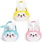 Easter Baskets 3 Pack Cute Empty Bunny Basket with Foldable Ears and Handle for Kids Boy Girl Gift, Easter Decor Set 3 Pink Blue