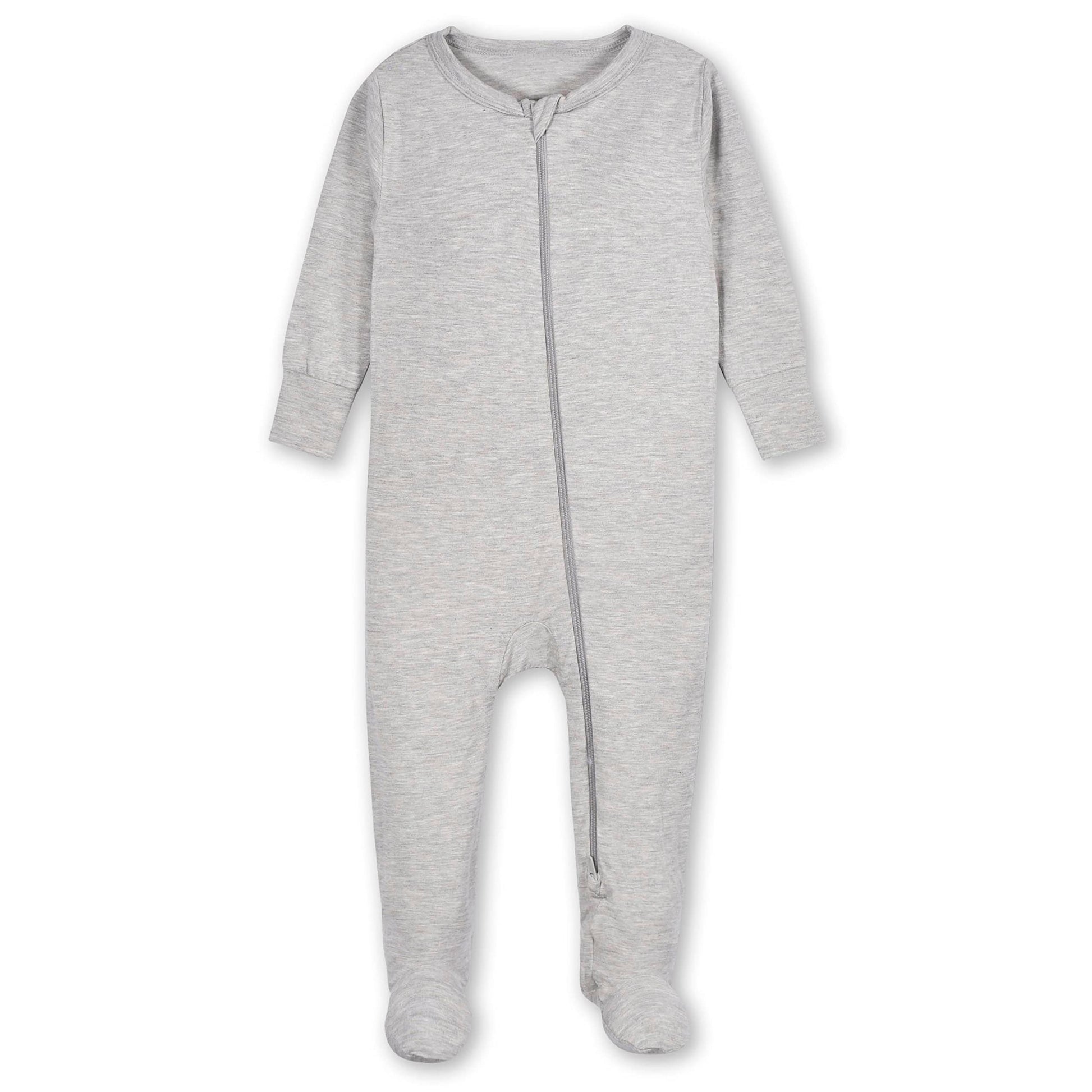 Gerber Unisex Baby Toddler Buttery Soft Snug Fit Footed Pajamas With Viscose Made From Eucalyptus, Grey Heather, 6-9 Months