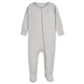 Gerber Unisex Baby Toddler Buttery Soft Snug Fit Footed Pajamas With Viscose Made From Eucalyptus, Grey Heather, 3-6 Months