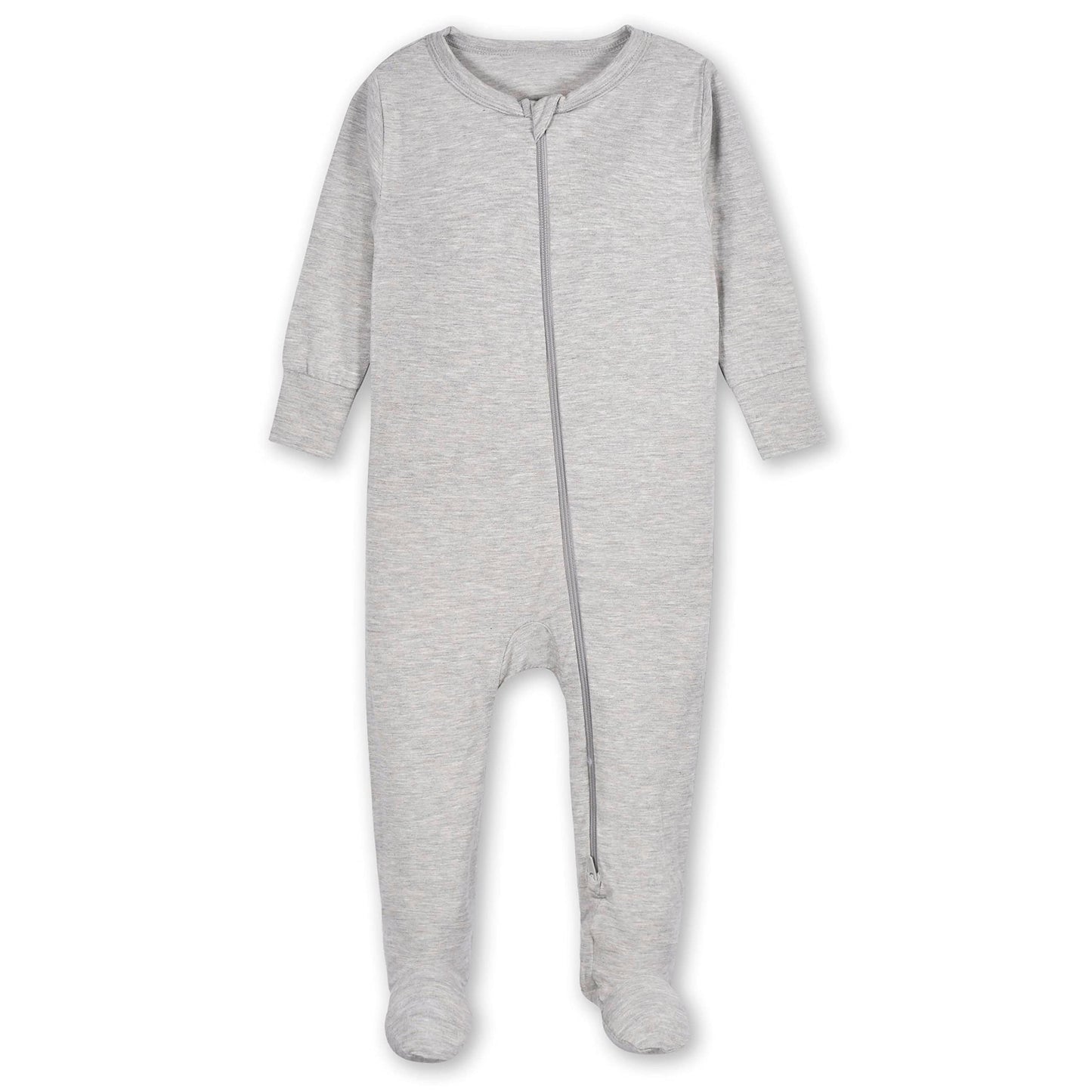 Gerber Unisex Baby Toddler Buttery Soft Snug Fit Footed Pajamas With Viscose Made From Eucalyptus, Grey Heather, 3-6 Months