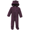 Hudson Baby Unisex Baby Fleece Sleep And Play, Purple, 3-6 Months