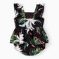 Patpat Matching Family Floral Outfits - Mommy And Me Hawaiian Dress Matching Set Tropical Palm Newborn Dress Leaf Print Halter N