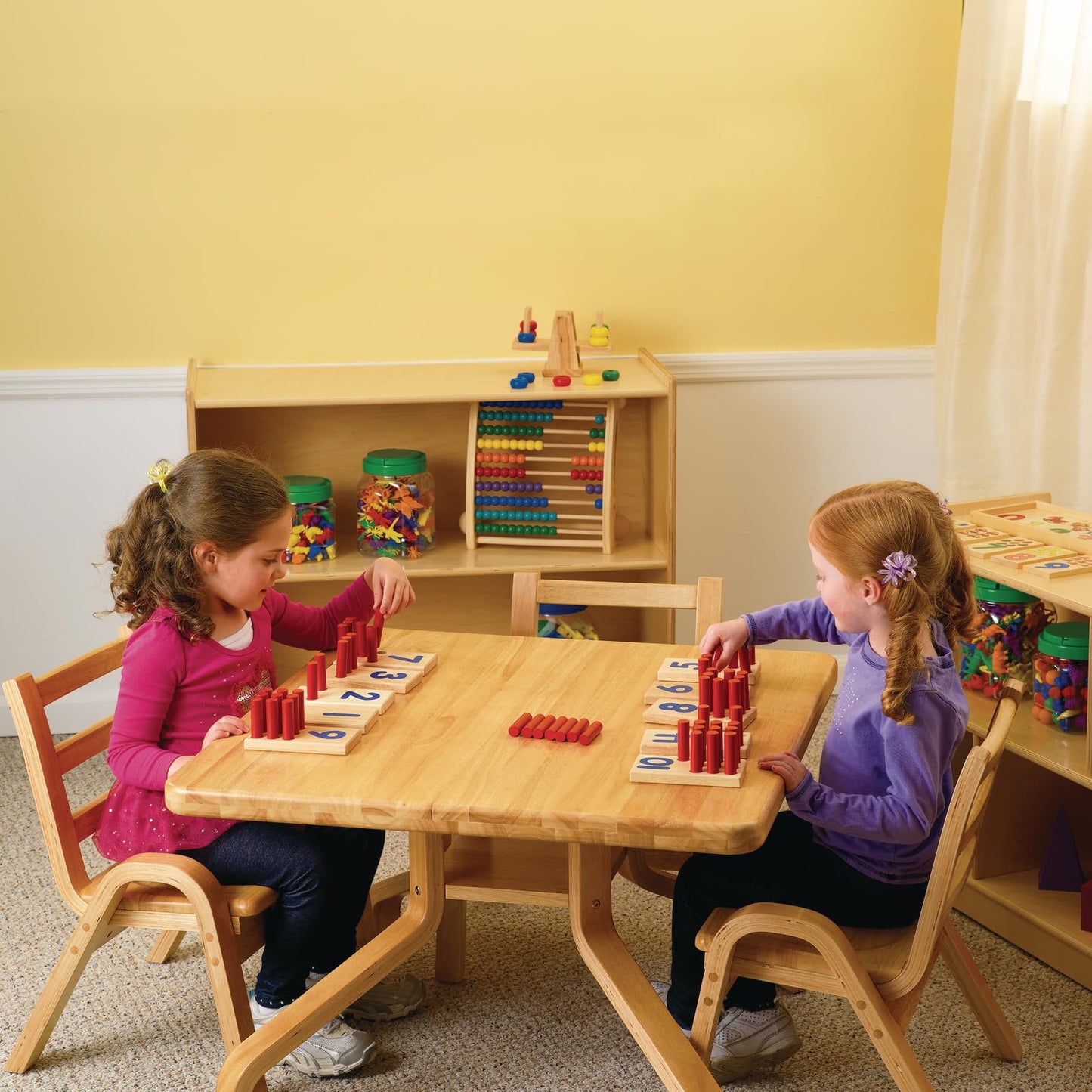 Excellerations Peg Number Board | Included: 10 Rubberwood Boards + 55 Wood Pegs + Storage Bag | Montessori Math Materials, Learn