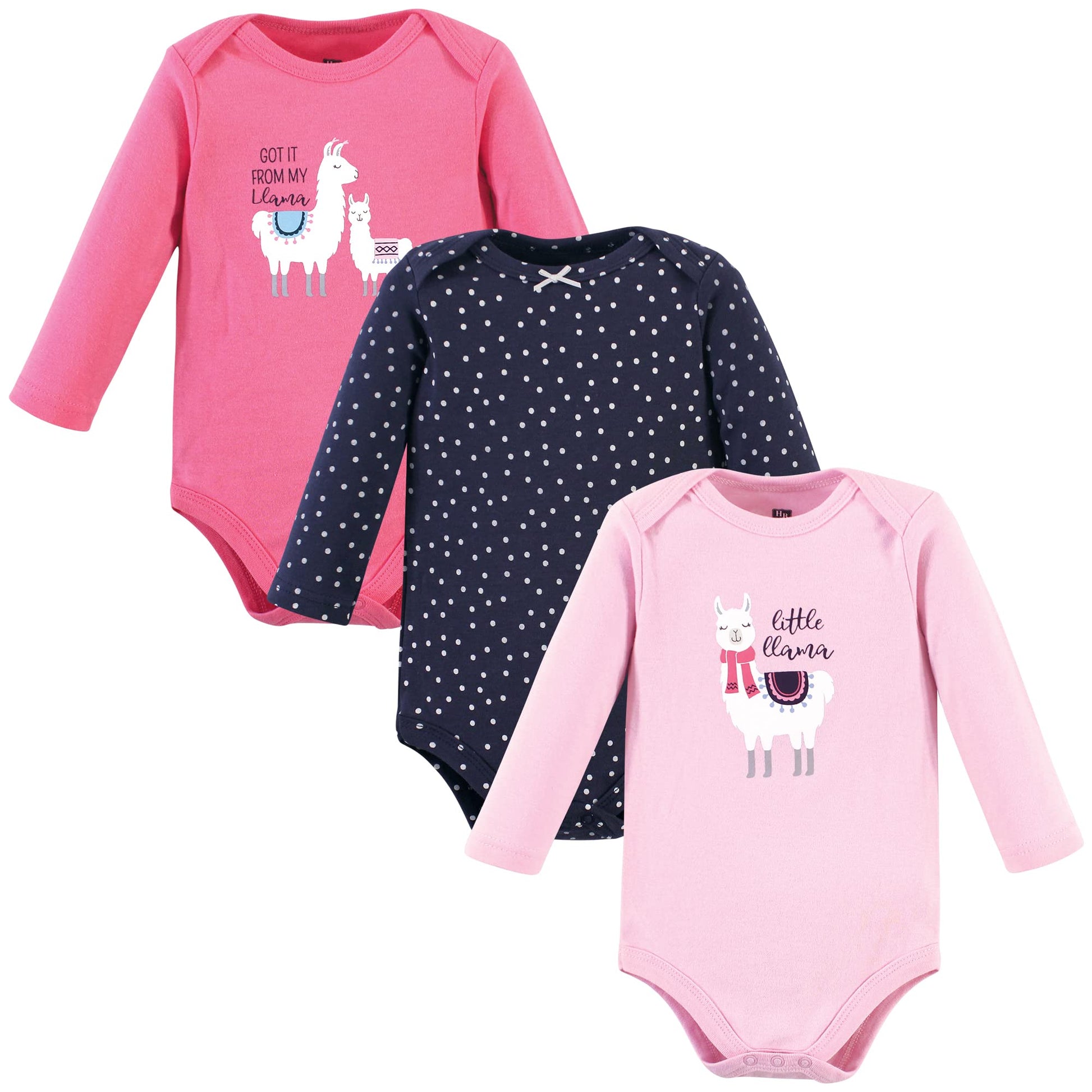 Hudson Baby Unisex Baby Cotton Long-Sleeve Bodysuits, Little Llama, 6-9 Months