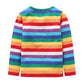 Baby Boys Rainbow Striped Tshirts Kids Boys Long Sleeve Cotton Shirts Unisex Crew Neck T-Shirts For Halloween Rainbow Straps 2T