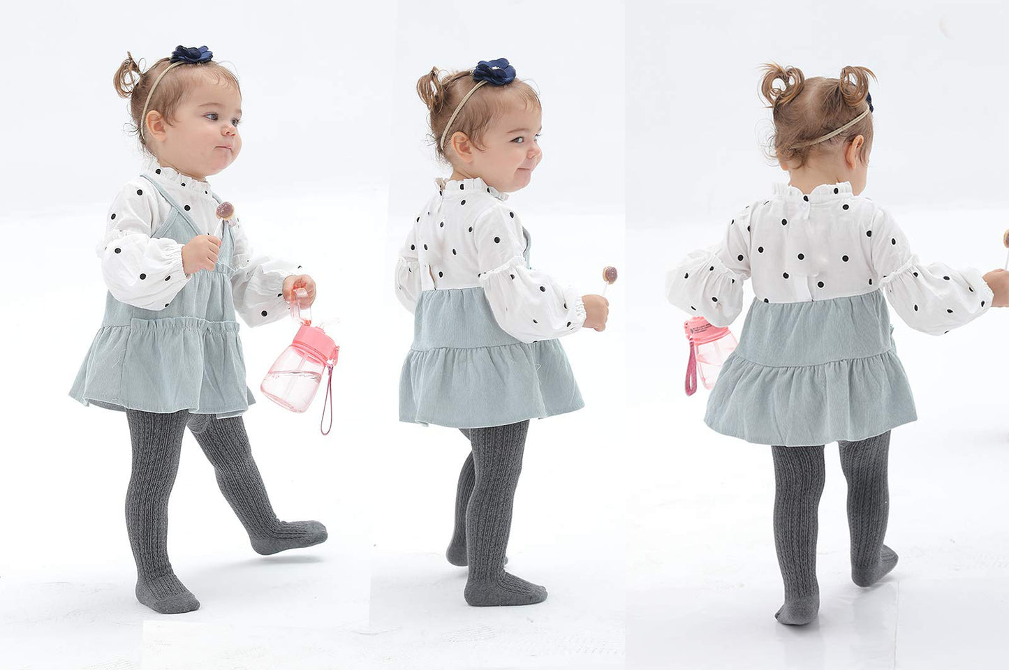 Epeius Little Girl Tights Toddler Baby Girl Seamless Cable Knit Leggings Solid Cotton Stockings Footed Pants Pantyhose For 2-4 Y