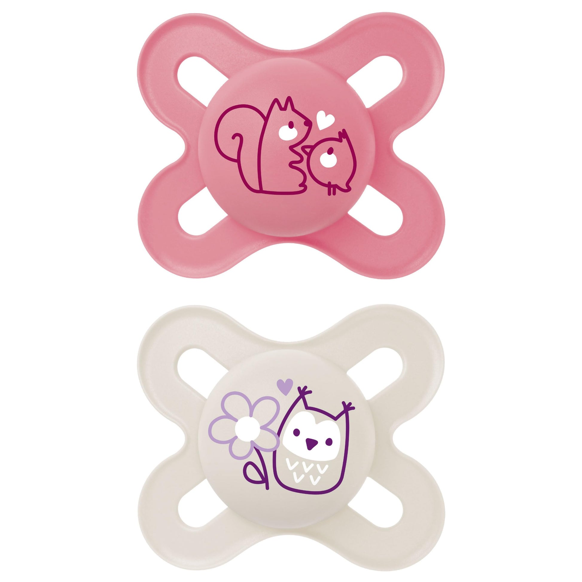 Mam Original Start Newborn Baby Pacifier, Best Pacifier For Breastfed Babies, Sterilizer Case, Girl , 0-3 Months 2 Count (Pack O