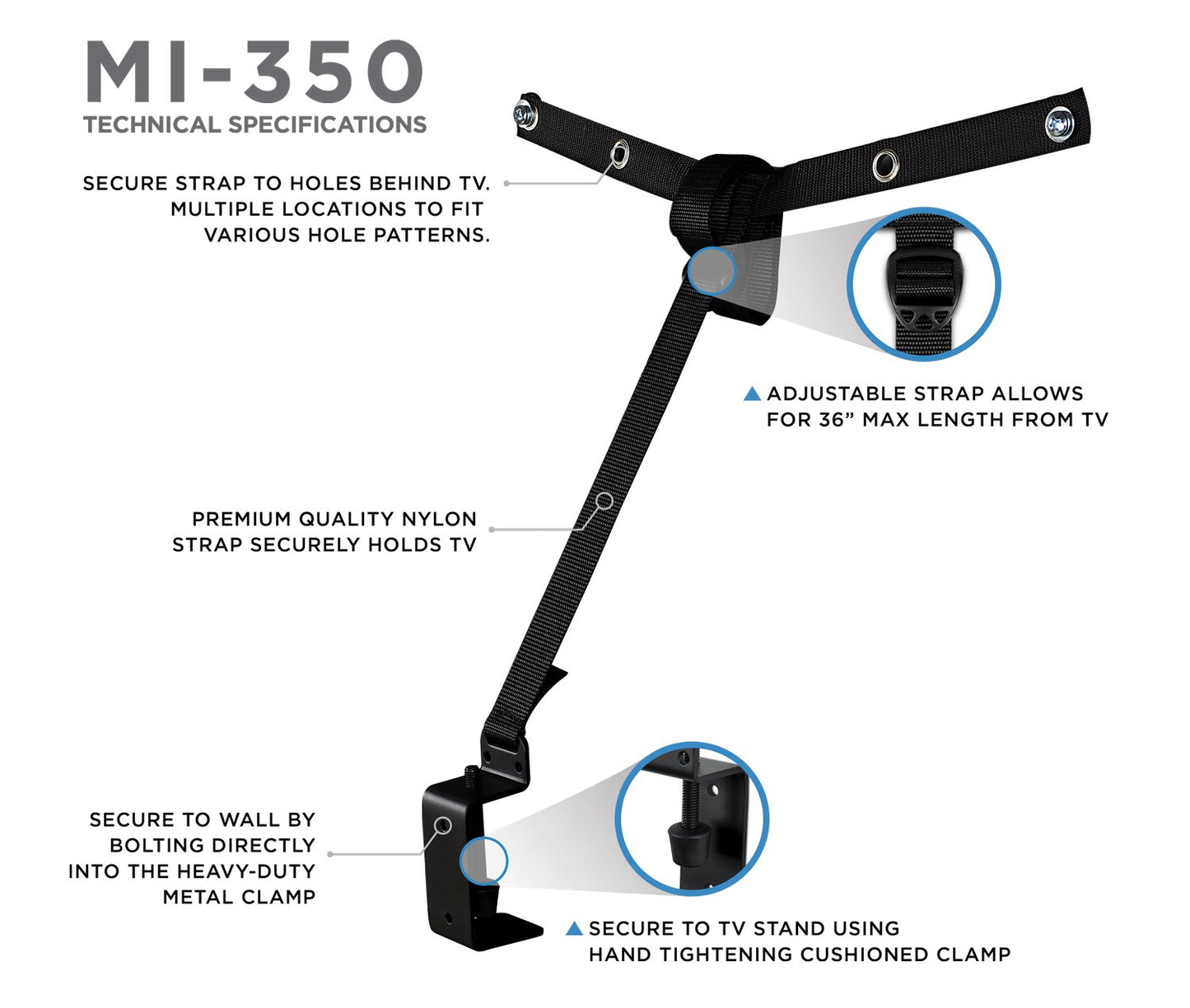 Mount It! Tv Safety Straps For Child And Baby Proofing, Anti Tip Prevention And Earthquake Protection, Heavy Duty Metal Connecto
