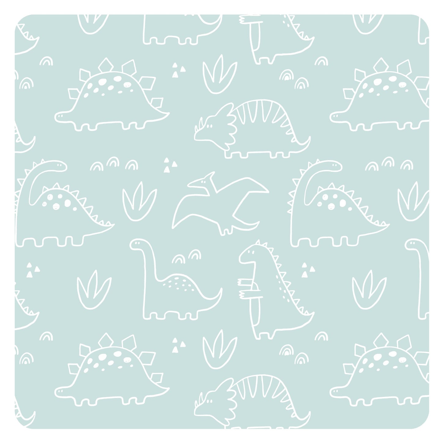Bapronbaby Dino Friends Sage Splash Mat - Waterproof Catch-All For Under High Chairs, Floors, Tables, Playtime Or Arts & Crafts