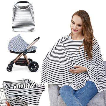 Baby Nursing Cover & Nursing Poncho - Multi Use Cover For Baby Car Seat Canopy, Shopping Cart Cover, Stroller Cover, 360 Full Pr