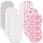 Spriggenix 6 Pack Pink Burp Cloths Baby Boys Girls with Elephant Pattern, Large Cotton Burping Clothes for Newborns Gifts Extra 