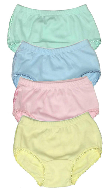 B-One Kids Baby Girls 100% Cotton Diaper Cover Bloomers 4 Pack (Size 2, Pastel)