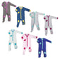 Baby Deedee Sleepsie Cotton Quilted Footie Pajama Heather Gray/Teal 6-12 Month