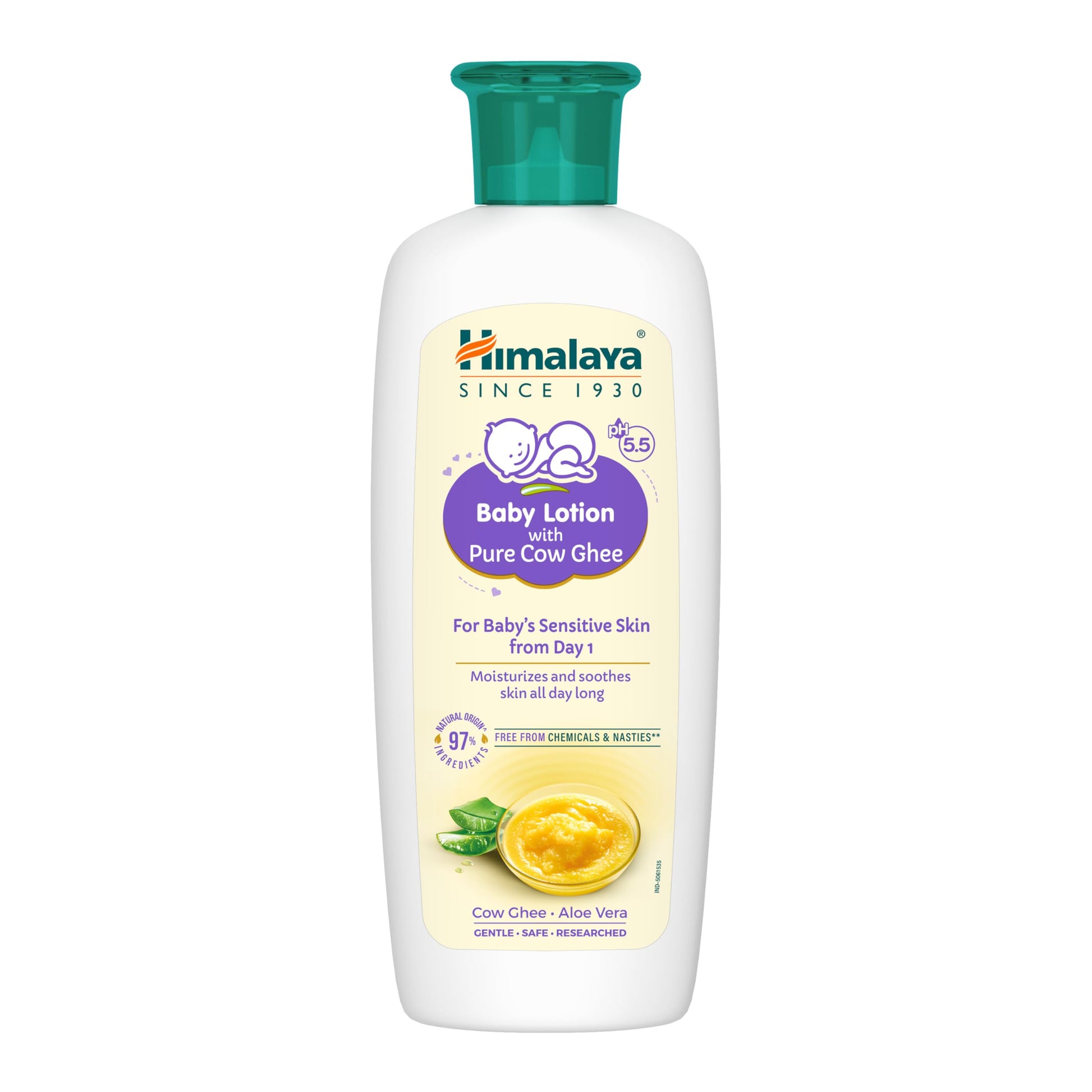 Himalaya Baby Lotion With Pure Cow Ghee 200Ml|Ph5.5|Pure Ghee|Aloe Vera|Safe For Newborns|For BabyS Sensitive Skin|No Parabens|