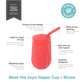 Ezpz Happy Cup + Straw System - 24 Months+ (Coral) - 100% Silicone Cup + Straw For Older Toddler + Preschoolers