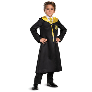 Harry Potter Hufflepuff Robe, Official Wizarding World Costume Robes, Classic Kids Size Dress Up Accessory, Child Size Medium (7