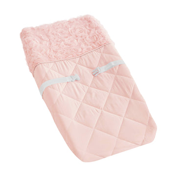 Sweet Jojo Designs Pink Floral Rose Girl Baby Nursery Changing Pad Cover - Solid Light Blush Flower Luxurious Elegant Princess V