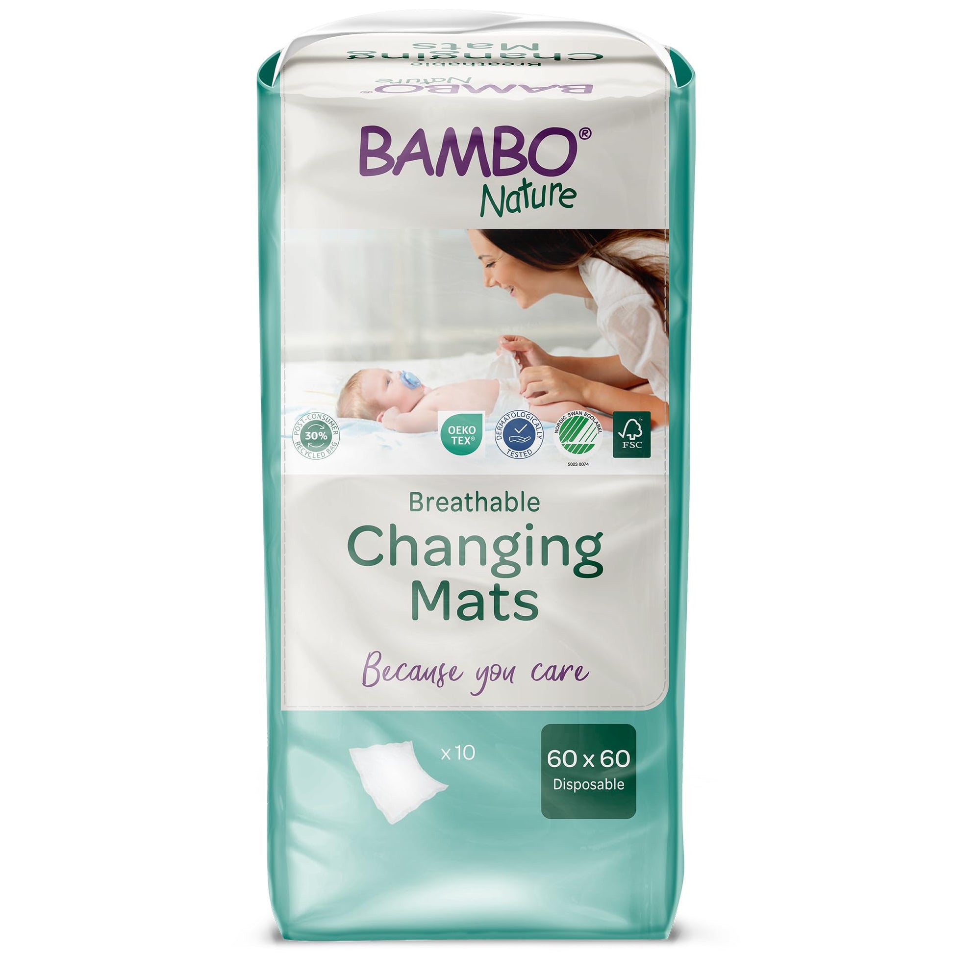 Bambo Nature Changing Mat: Bio-Based, Extra Soft, Ultra Absorbent, and Breathable - 20 Count