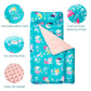 Beeweed Toddler Nap Mat, Rollup Design Kid Sleeping Mat With Removable Pillow & Minky Blanket, Toddler Sleeping Bag For Daycare