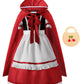 Reliparty Girls Costume For Girls Deluxe Costume Halloween Dress With Cloak,Apron, Bag, 150
